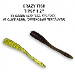 Силиконовая приманка Crazy Fish Tipsy 1,2" цвет 54/67 (16 шт) кальмар