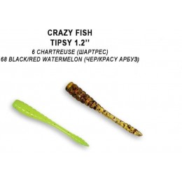 Силиконовая приманка Crazy Fish Tipsy 1,2" цвет 6/68 (16 шт) кальмар
