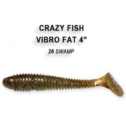 Силиконовая приманка Crazy Fish Vibro fat 4" цвет 26 (4 шт)