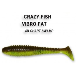 Силиконовая приманка Crazy Fish Vibro fat 4" цвет 4d (4 шт)