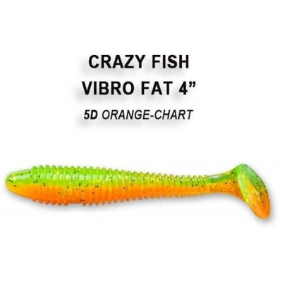 Силиконовая приманка Crazy Fish Vibro fat 5" цвет 5d (4 шт)