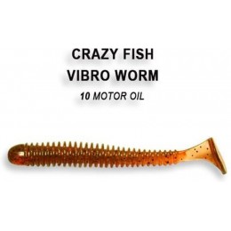 Силиконовая приманка Crazy Fish Vibro worm 2" цвет 10 (8 шт) кальмар