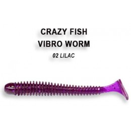 Силиконовая приманка Crazy Fish Vibro worm 2" цвет 2 (8 шт) кальмар
