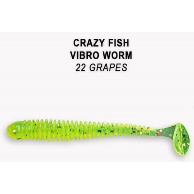 Силиконовая приманка Crazy Fish Vibro worm 2" цвет 22 (8 шт)