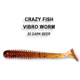 Силиконовая приманка Crazy Fish Vibro worm 2" цвет 32 (8 шт)
