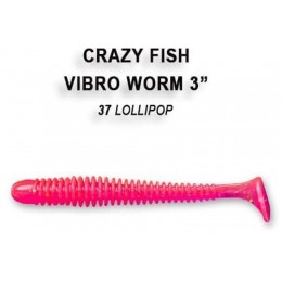 Силиконовая приманка Crazy Fish Vibro worm 2" цвет 37 (8 шт)