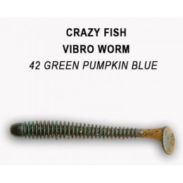 Силиконовая приманка Crazy Fish Vibro worm 2" цвет 42 (8 шт)