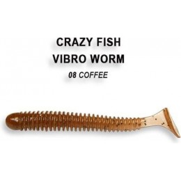 Силиконовая приманка Crazy Fish Vibro worm 2" цвет 8 (8 шт) анис