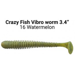 Силиконовая приманка Crazy Fish Vibro worm 3.4" цвет 16 (5 шт)