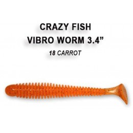 Силиконовая приманка Crazy Fish Vibro worm 3.4" цвет 18 (5 шт)