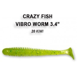 Силиконовая приманка Crazy Fish Vibro worm 3.4" цвет 20 (5 шт)