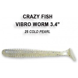 Силиконовая приманка Crazy Fish Vibro worm 3.4" цвет 25 (5 шт)