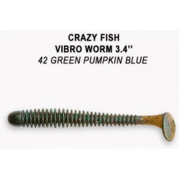 Силиконовая приманка Crazy Fish Vibro worm 3.4" цвет 42 (5 шт)