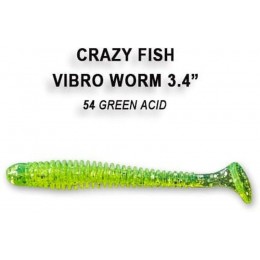Силиконовая приманка Crazy Fish Vibro worm 3.4" цвет 54 (5 шт) кальмар