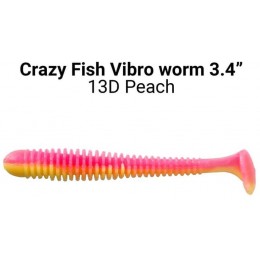 Силиконовая приманка Crazy Fish Vibro worm 3.4" цвет 13d (5 шт) кальмар