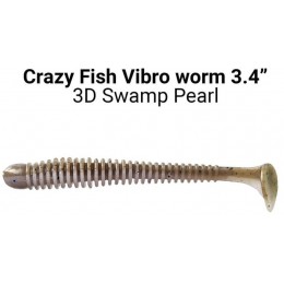 Силиконовая приманка Crazy Fish Vibro worm 3.4" цвет 3d (5 шт) кальмар