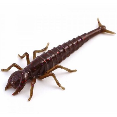 Силиконовая приманка FishUp Diving Bug 2" (8шт) цвет 050 - Green Pumpkin Brown/Red & Purple