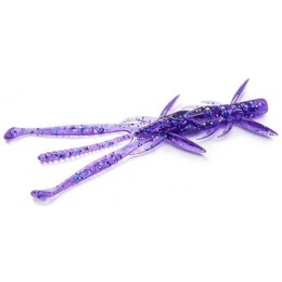 Силиконовая приманка FishUp Shrimp 3" (9шт) цвет 060 - Dark Violet/Peacock & Silver