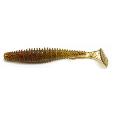 Силиконовая приманка FishUp U-Shad 3" (9шт) цвет 045 - Green Pumpkin/Red & Black