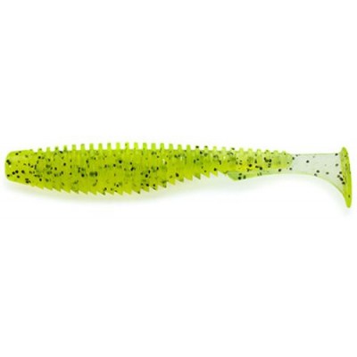 Силиконовая приманка FishUp U-Shad 2.5" (9шт) цвет 055 - Chartreuse/Black