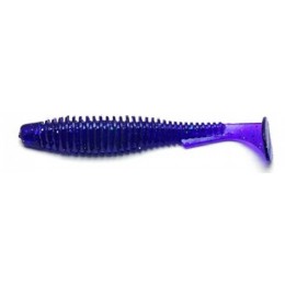 Силиконовая приманка FishUp U-Shad 3" (9шт) цвет 060 - Dark Violet/Peacock & Silver