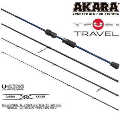 Спиннинг Akara Teuri Travel ML 228 см 4-17 гр MEDIUM FAST 4-х частный